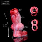 Monster-Hund-Hülle – Realistische Monster-Dildo-Hülle mit Hoden-Knoten, Flüssigsilikon-Manschetten, Tierhund-Verlängerung, Sextoy für Männer und Paare – Bild 7