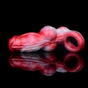 Monster-Hund-Hülle – Realistische Monster-Dildo-Hülle mit Hoden-Knoten, Flüssigsilikon-Manschetten, Tierhund-Verlängerung, Sextoy für Männer und Paare – Bild 3