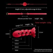 Multi-Section Adjustable Ball Gag Exercise Rose Shape Open Mouth Gag Bondage Gear Silicone Gag Couple Props Adult Sex Toys - Image 4