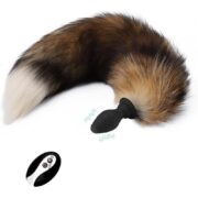 Fox Butt Plug Tail Vibrating Anal Plug Remote Control Vibrator Butt Plug Anal Role Adult Sex Toys for Women Men Couple