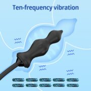 4Pcs Anal Vibrators Automatic Inflatable Butt Plug Prostate Massager Sex Toys for Mens with 10 Vibrations Anal Plug Anal Toy Expander Vibrating Butt Plugs for Male Female Couples Adult Games - Image 2