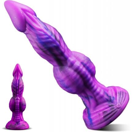 9.8" Fantasy Dragon Monster Knot Dildo, Thick Horse Knotted Alien Sex Toys with Suction Cup, Silicone Huge Anal Creature Animal Dildo for G-spot