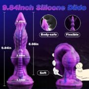 9.8" Fantasy Dragon Monster Knot Dildo, Thick Horse Knotted Alien Sex Toys with Suction Cup, Silicone Huge Anal Creature Animal Dildo for G-spot - Image 6