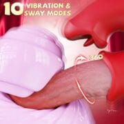 3 in 1 Dildo Vibrator for Women – Rose Sex Toy with 10 Modes, G Spot & Clit Stimulator, Realistic Tongue, Couples Adult Toy - Image 8